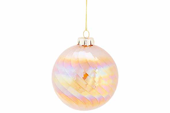 Weihnachtskugel Spiral Pearl Sand 10 x 10 x 10 cm Glas