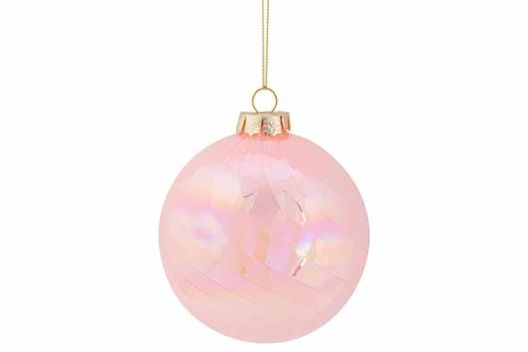 Weihnachtskugel Spiral Pearl Rosa 10 x 10 x 10 cm Glas