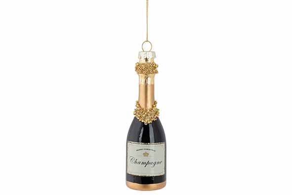 Hanger champagne bottle glass black 4 x 4 x 12 cm
