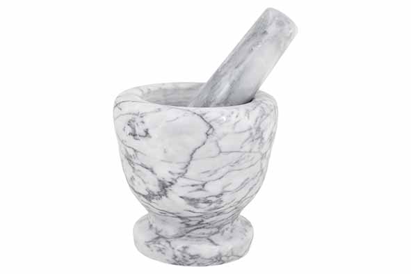 Mortier marmer wit grijs Ø 10 cm, 210 ml