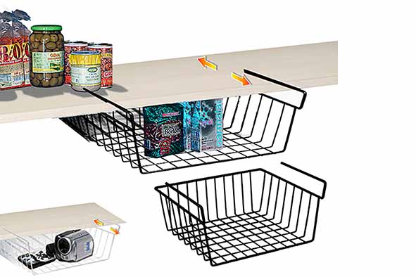 Black Globe Onderplank Opbergmand 30 cm Zwart Metaal