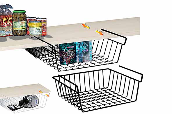 Black Globe Onderplank Opbergmand 40 cm Zwart Metaal