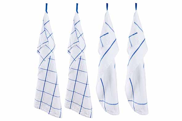 Koton 4er-Set Kuchenhandtücher weiß/blau 50 x 70 cm