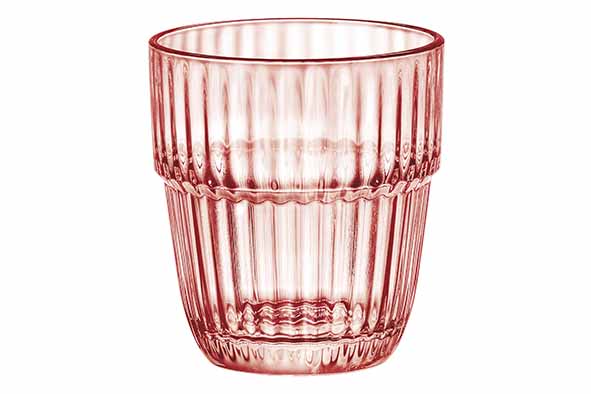 Barshine rocks glas peach 305 ml set van 6, Ø 8,4 x h 9,2 cm