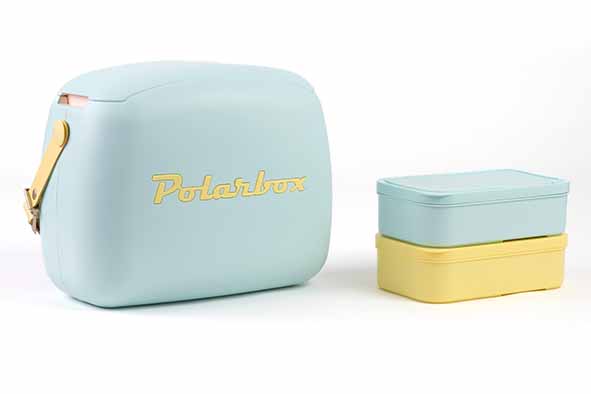 Coolerbag 6 l sky blue met 2 lunchboxen