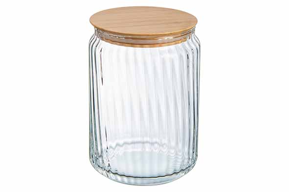 Nova Jar voorraadpot 1 l Ø 10,5 x 15 cm bamboe deksel