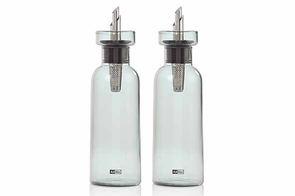 Aromapour Ölflaschen 2er-Set, 0,3 l, Ø 5,8 x 21 cm, grau, Glas