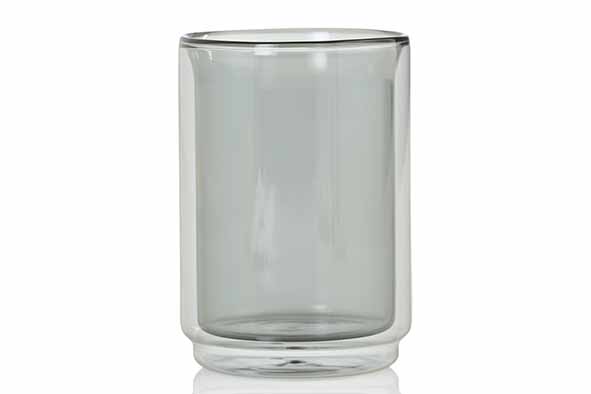 Impact beker 40 cl grijs, dubbelwandig borosilicaatglas, Ø 9 x 12,4 cm
