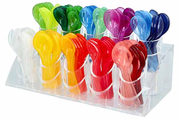 Lumispoon lepels set van 120, 19 kleuren, acryl
