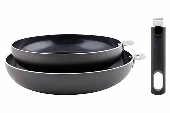 Click! Bratpfanne 2er-Set inkl. 1 griffd24-28 cm - non-stick