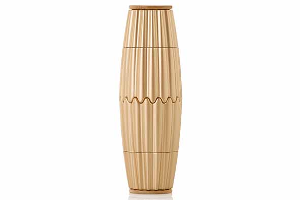 Magtwo peper- en zoutmolen set van 2 Ø 6,5 cm hoogte 19,5 cm goud