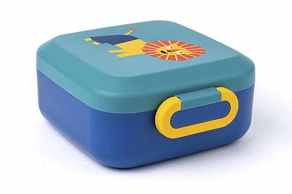 Rikko lunchbox kinderen leeuw met divider en 2 snackboxen, polypropyleen