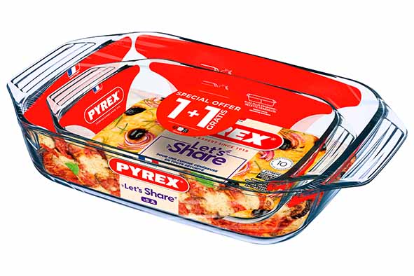 Let's Share ovenschotel set van 2, 1,4 l + 3 l, 27 x 17 x 6 cm + 35 x 23 x 7 cm