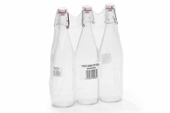 Swing Top fles 0,5 l met capsule set van 3 Ø 7 x 29 cm