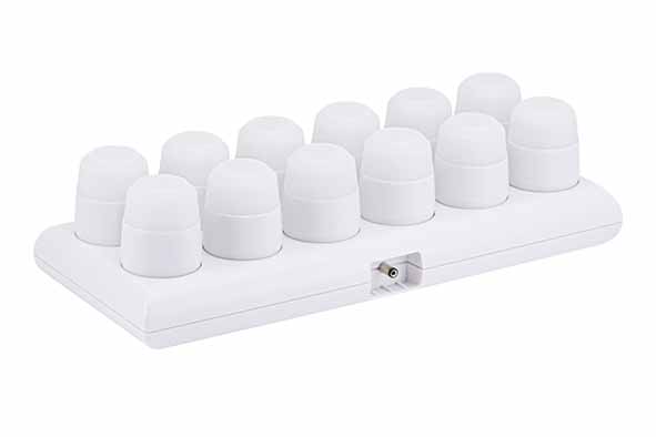 12er-Set LED-Teelicht mehrfarbig, wiederaufladbar mit Fernbedienung