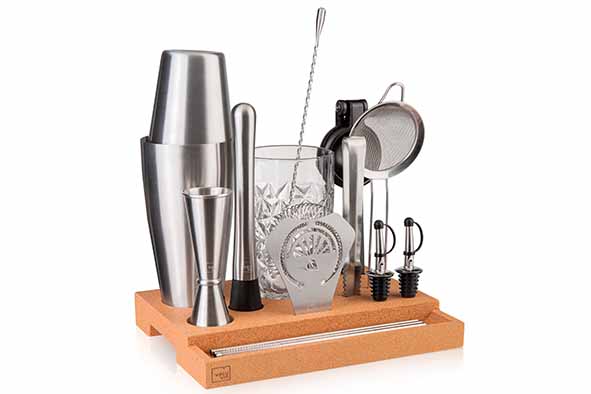 Bar In A Box cocktailset, 16 dl, roestvrij staal, zilver, 27 x 22.5 x 15 cm