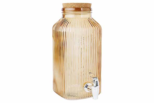 Raya sapdispenser 3,35 l, oker, glas, 19,5 x 14 x 28,5 cm