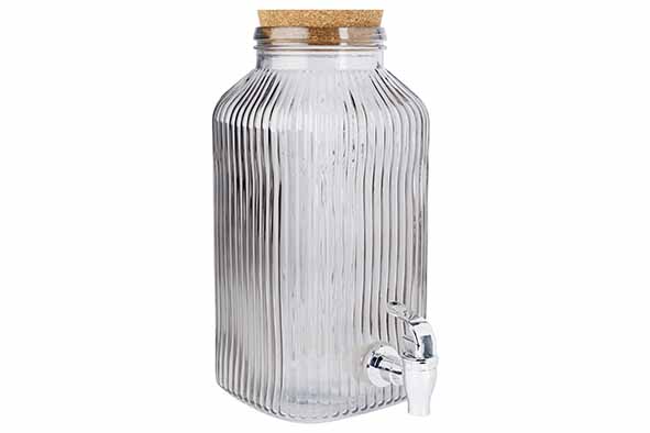 Raya sapdispenser 3,35 l, grijs, glas, 19,5 x 14 x 28,5 cm