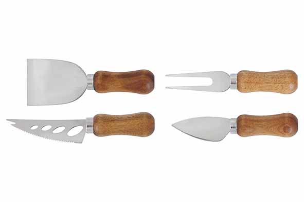 Aspen Käsemesser-Set Mini 4 Stück Akazie und Edelstahl