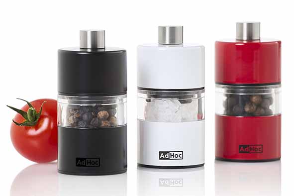 Display Minimill peper-zoutmolens set van 18, rood-zwart-wit