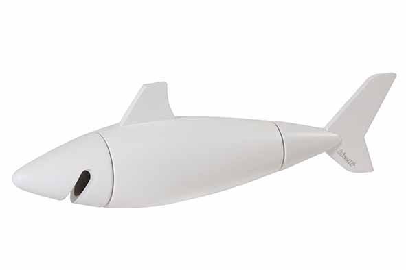 Icons Kräutermühle Shark weiß, Buche, 28,5 x 5,3 x 5,3 cm