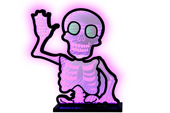 LED-licht skeleton, USB, blauwgroen, acryl, 29 x 8 x 34.5 cm