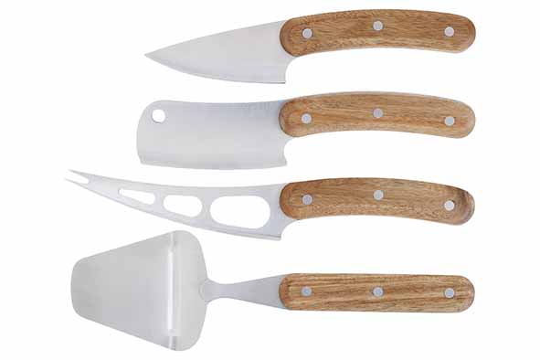 Aspen Käsemesser-Set 4 Stück Akazie und Edelstahl