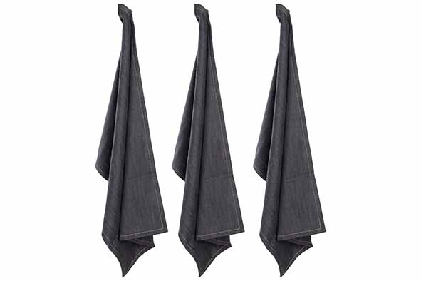 D'nim keukenhanddoek donkerblauw set van 3 50 x 70 cm