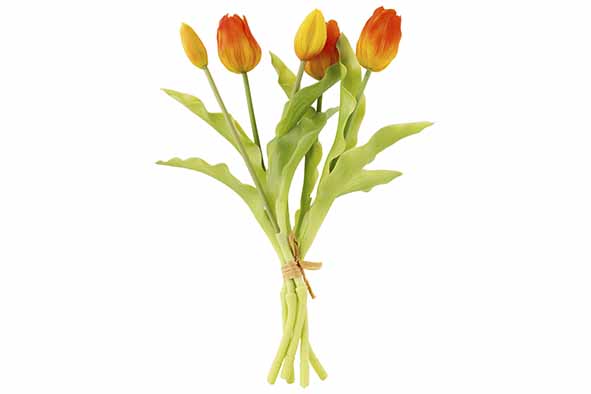 Tulpenstrauß gelb-orange 15 x 15 x H 32 cm, Kunststoff