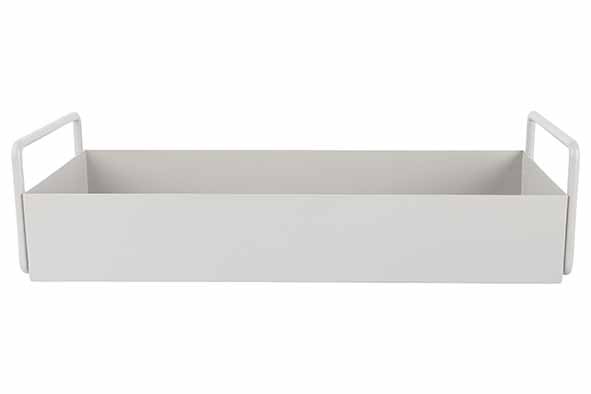 Dienblad grijs 30 x 13 x 8 cm metaal