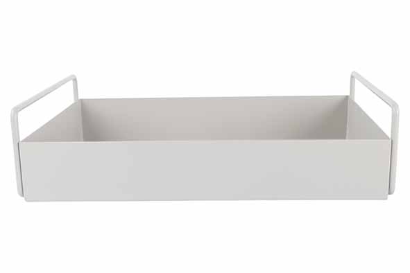 Dienblad grijs 30 x 20 x 8 cm metaal