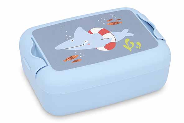 Amuse lunchbox Sharky Shenanigans, 17 x 12,5 x 6,5 cm, kunststof, blauw