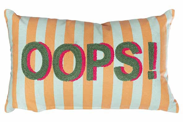 Kissen Oops mehrfarbig 30 x 50 x 10 cm, Baumwolle