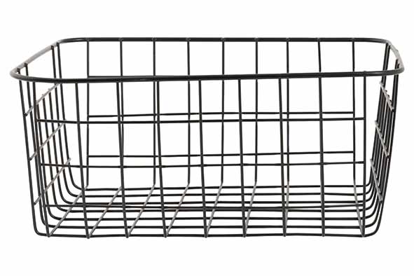 Draadwerk mandje zwart large 28 x 22 x 12 cm