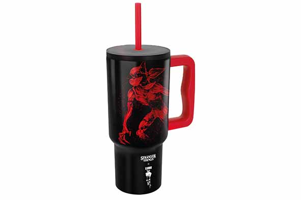 Stranger Things drinkbeker 900 ml met rietje, dubbelwandig, glow in the dark