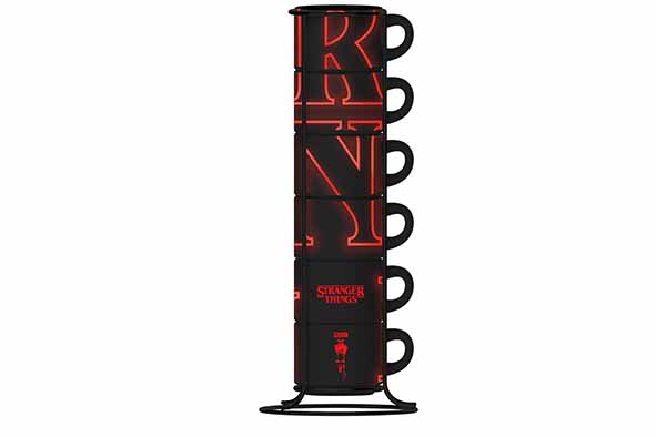 Stranger Things kop set van 6 80 ml Ø 5,8 x H 4,8 cm glow in the dark