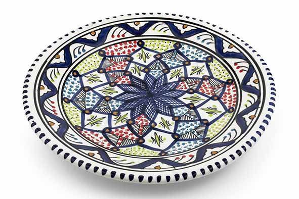 Raslen plat bord Ø 24,5 cm, steengoed, print