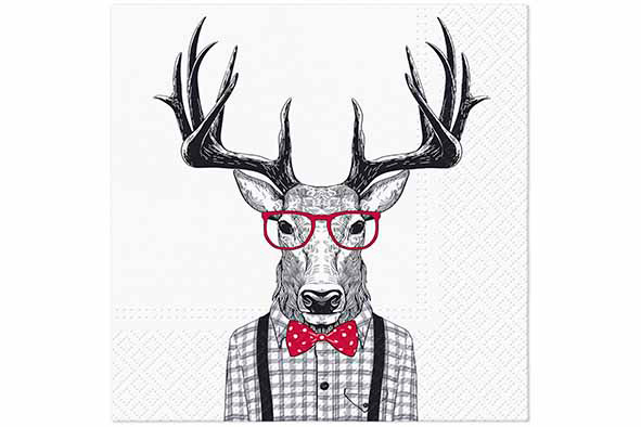 Oh Deer servet 33 x 33 cm set van 20