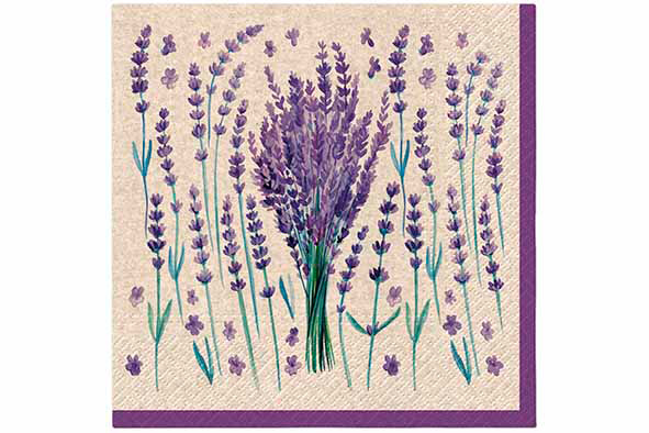 We Care Lunch servetten Lavender Charm set van 20 33 x 33 cm