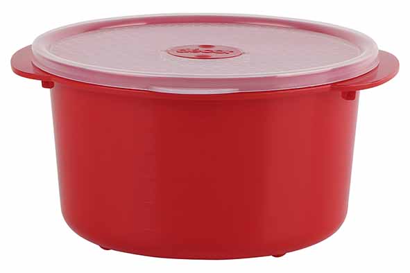 Microsafe Gemüsedämpfer 1,5 l mit Gitter, rot