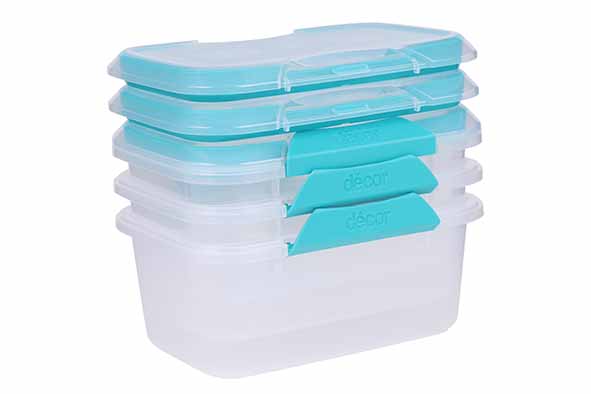 set van 3 Fresh Seal Clips bewaardoozen 1 l, blauw