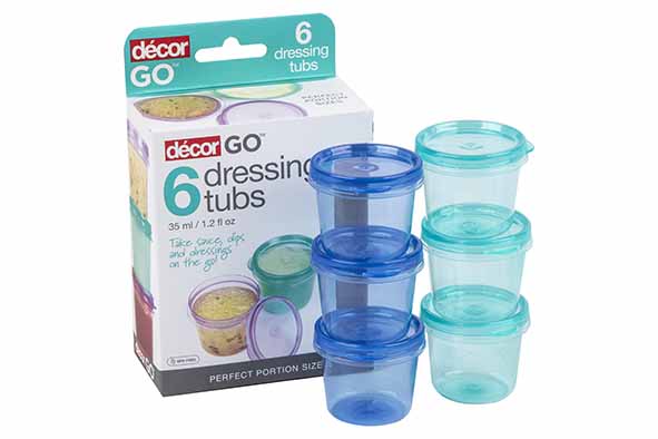 Dressingpotje 35 ml set van 6 kleuren assorted Ø 4,7 x 4,1 cm