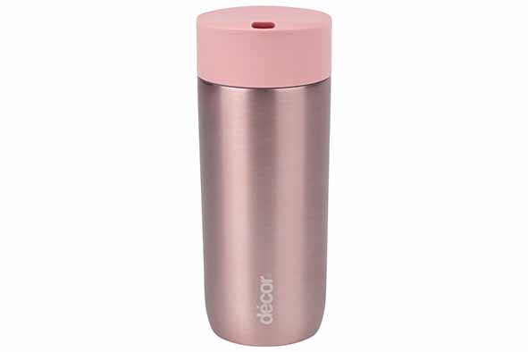 Insulated Double Wall travel mug 350 ml rose gold, stainless steel, Ø 7.4 cm