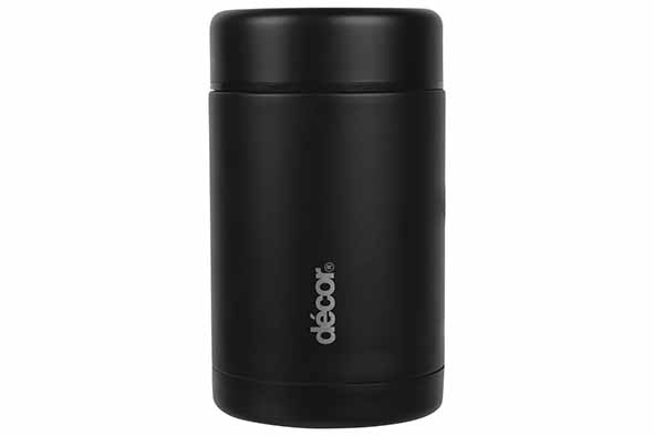 Geïsoleerde dubbelwandige voedseldrager zwart 520 ml roestvrij staal