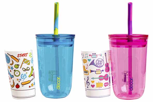 Junior drinkbeker 500 ml 2 assorti met stickers