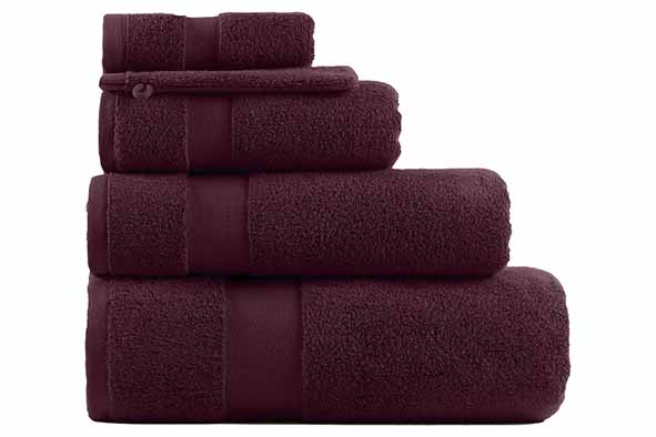 Badlaken puur 650gsm burgundy 100 x 200 cm katoen