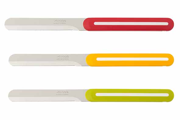 B-Line table knife set of 3, plastic handle, assorted colours