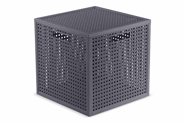 Kaya opbergmand cube 19 l grijsblauw 28 x 28 x 28 cm