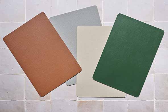 Placemat cuir look grijs 43 x 30 cm