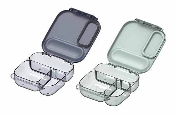 Bento lunchbox 1,2 l assorted 18,1 x 19,9 x 5,8 cm